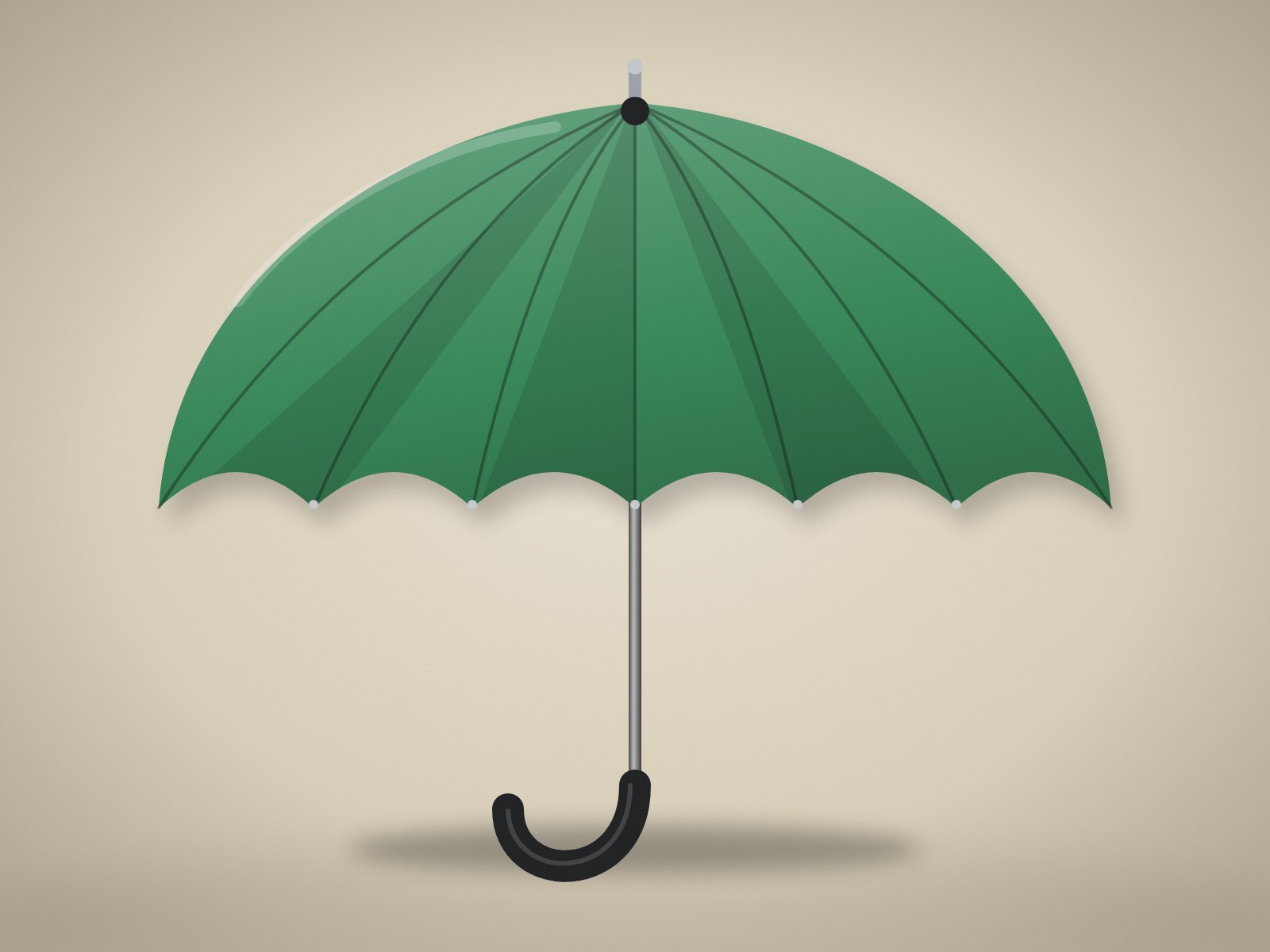 Large green golf umbrella